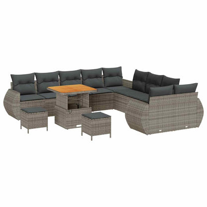 Set Divano da Giardino con cuscino 13 pcs Grigio | homemem39