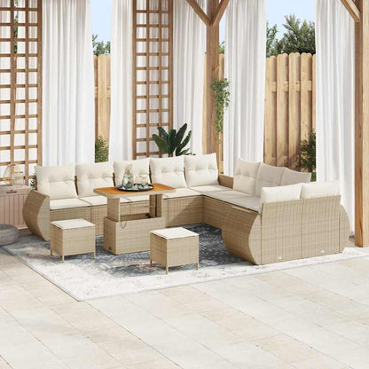 Set Divano da Giardino con cuscino 13 pcs beige e panna | homemem39