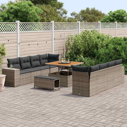 Set Divano da Giardino Grigio polyrattan