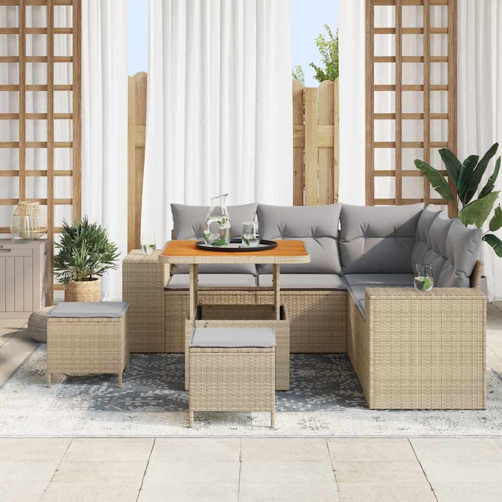 Set Divano da Giardino 8 pz 7-Numero di posti