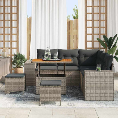 Set Divano da Giardino con cuscino con cuscino 8 pcs Grigio