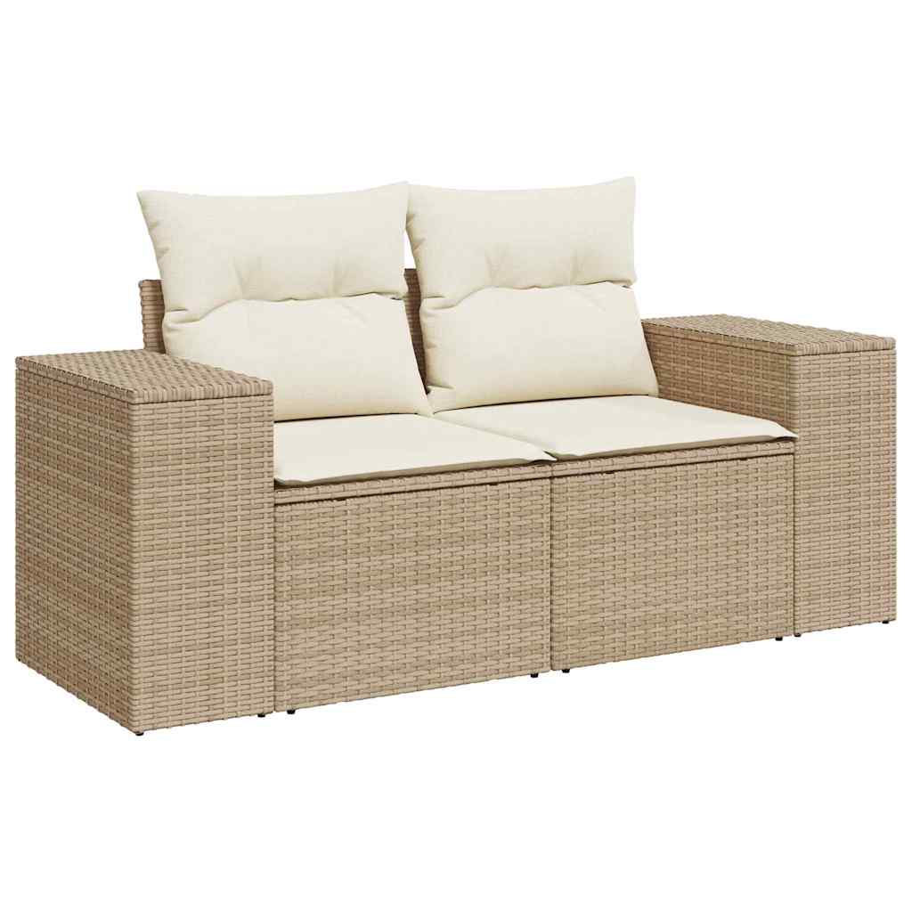 Set Divano da Giardino 9 pcs Beige e Crema polyrattan | homemem39