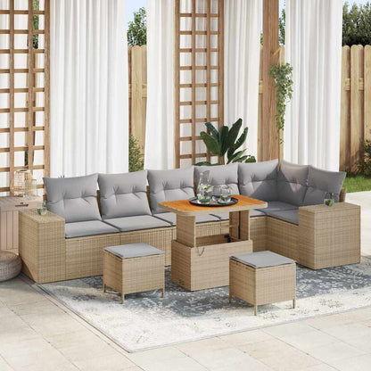 Set Divano da Giardino 9 pz 6-Numero di posti