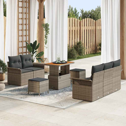 Set Divano da Giardino con cuscino con cuscino 8 pcs Grigio