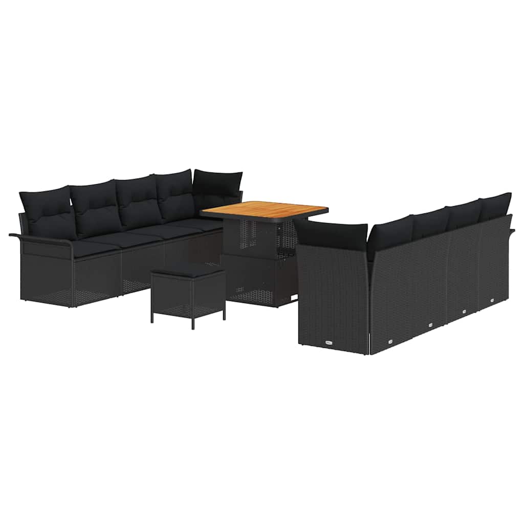 Set Divano da Giardino con cuscino Nero 80 x 80 x 71 cm | homemem39