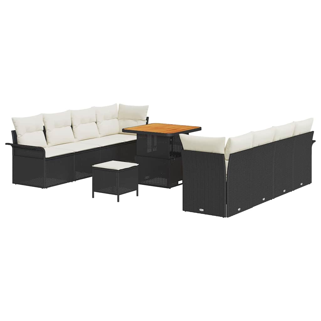 Set Divano da Giardino con cuscino Nero e Crema 80 x 80 x 71 cm | homemem39