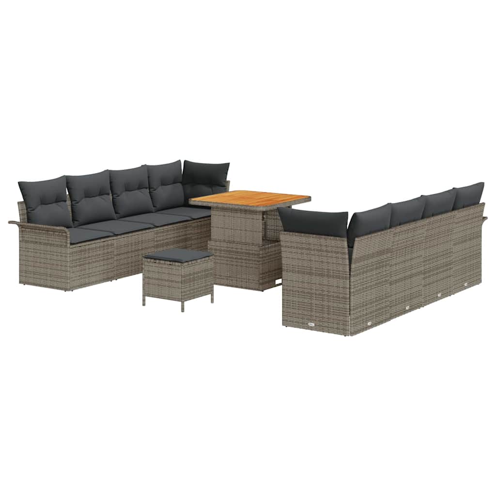 Set Divano da Giardino con cuscino 11 pcs Grigio | homemem39