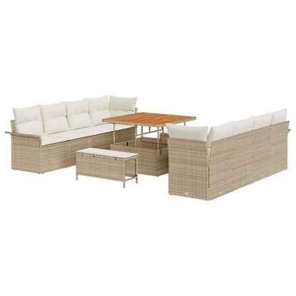 Set Divano da Giardino Beige e Crema