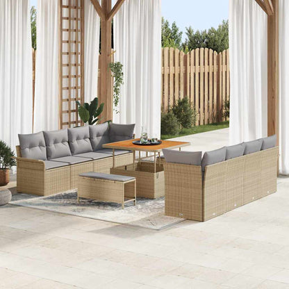 Set Divano da Giardino Beige e Grigio Chiaro