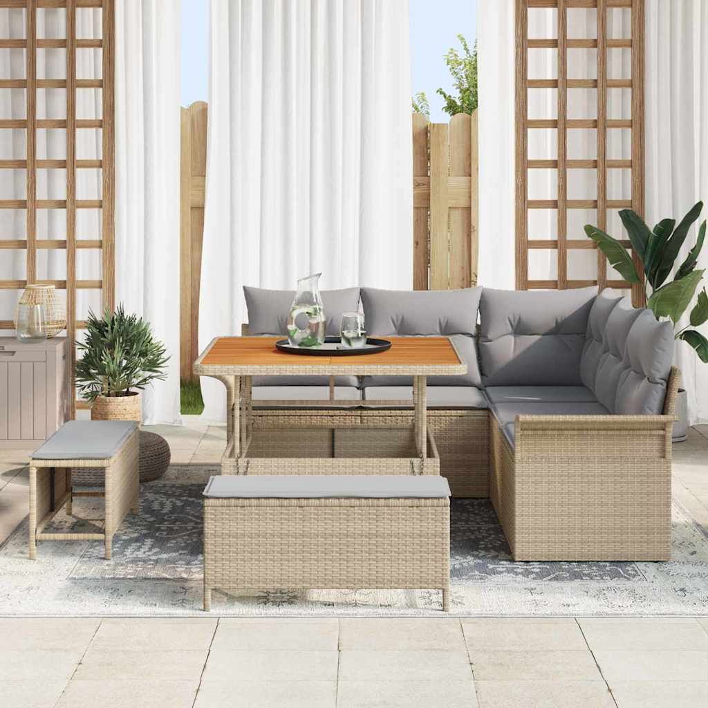 Set Divano da Giardino 8 pz 7-Numero di posti