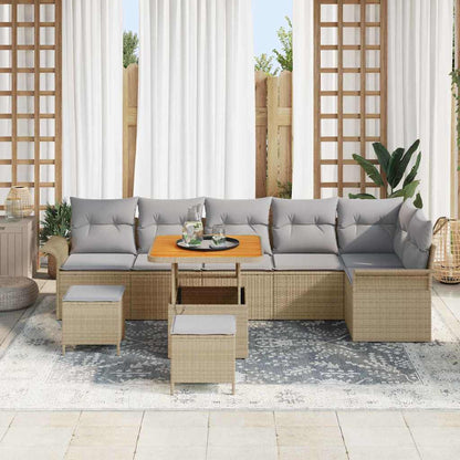 Set Divano da Giardino 9 pz 8-Numero di posti