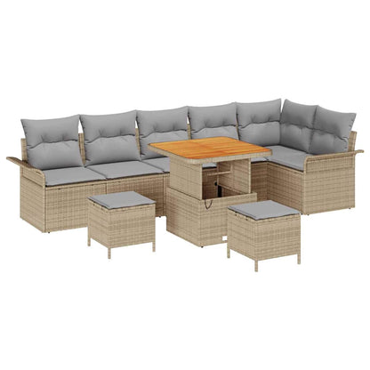 Set Divano da Giardino 9 pz 8-Numero di posti
