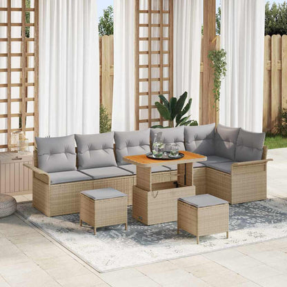 Set Divano da Giardino 9 pz 8-Numero di posti