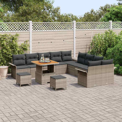 Set Divano da Giardino 13 pz 12-Numero di posti Grigio