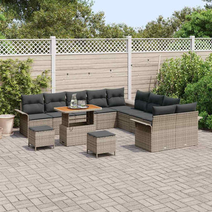 Set Divano da Giardino con cuscino 13 pcs Grigio | homemem39