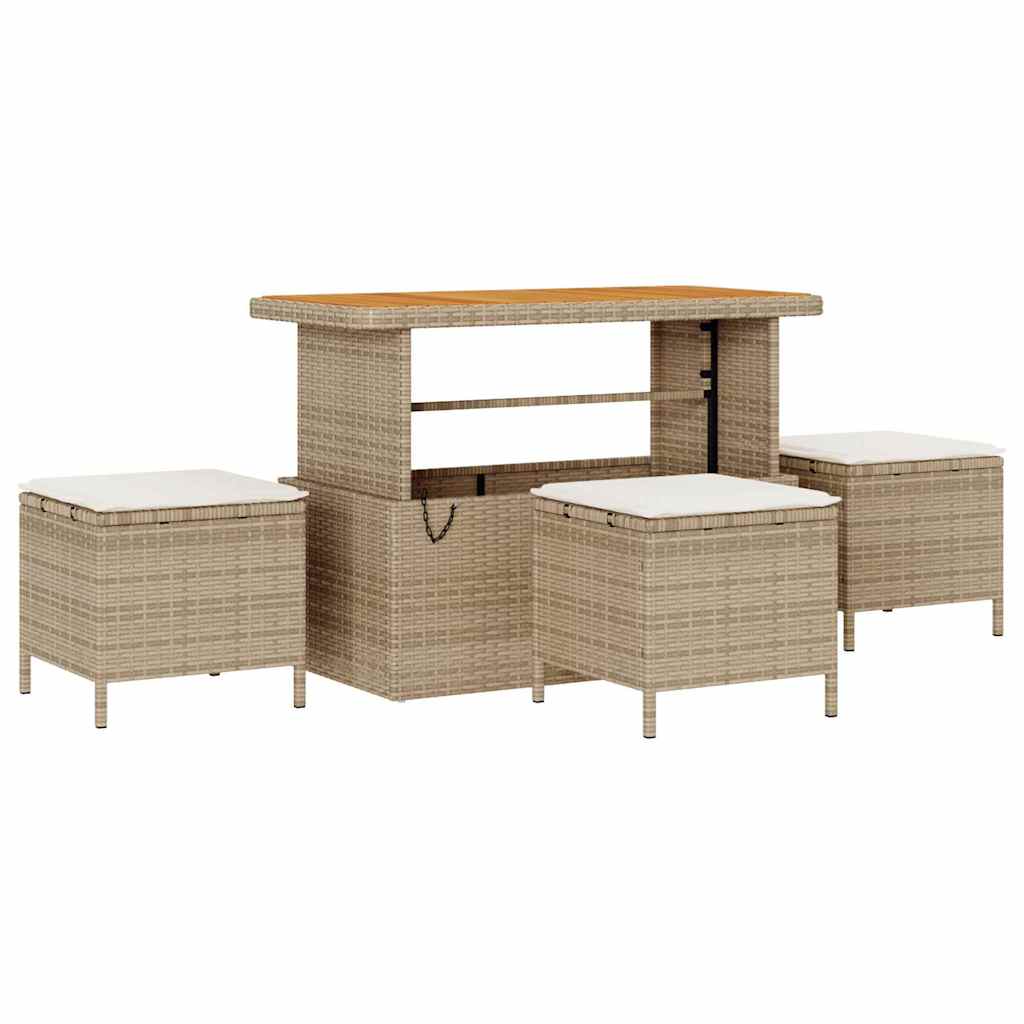 Set Divano da Giardino con cuscino 14 pcs Beige e Crema | homemem39