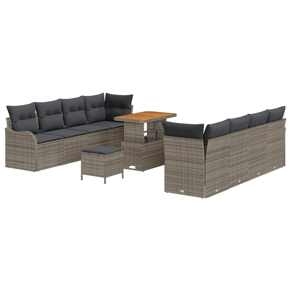 Set Divano da Giardino con cuscino 11 pcs Grigio | homemem39