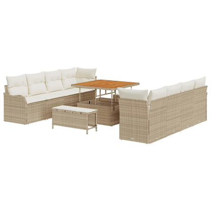 Set Divano da Giardino con cuscino 11 pcs Beige e Crema | homemem39