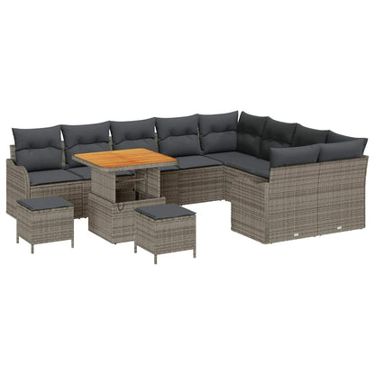 Set Divano da Giardino con cuscino 12 pcs Grigio | homemem39