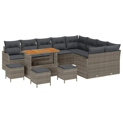 Set Divano da Giardino con cuscino 13 pcs Grigio | homemem39