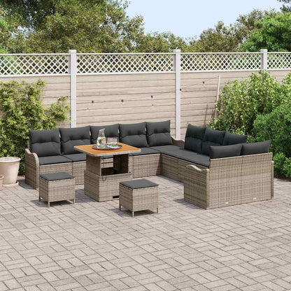 Set Divano da Giardino con cuscino 13 pcs Grigio | homemem39