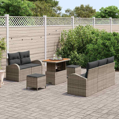 Set Divano da Giardino con cuscino con cuscino 8 pcs Grigio | homemem39