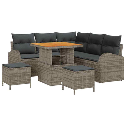 Set Divano da Giardino con cuscino 8 pcs Grigio | homemem39