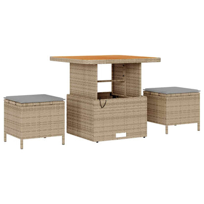 Set Divano da Giardino con cuscino 10 pcs Beige e Grigio Chiaro
