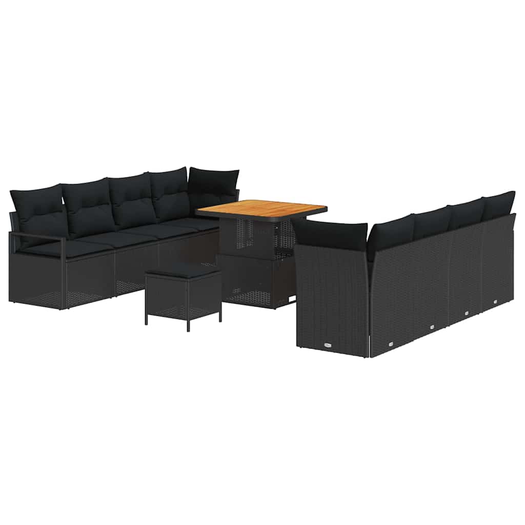 Set Divano da Giardino con cuscino Nero 80 x 80 x 71 cm