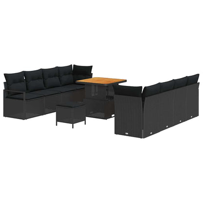 Set Divano da Giardino con cuscino Nero 80 x 80 x 71 cm