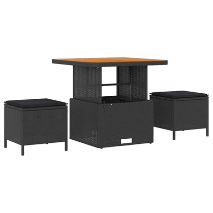 Set Divano da Giardino con cuscino Nero 80 x 80 x 71 cm