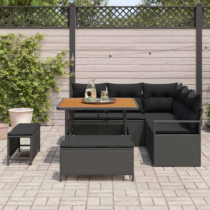 Set Divano da Giardino con cuscino con archiviazione 8 pcs Nero | homemem39