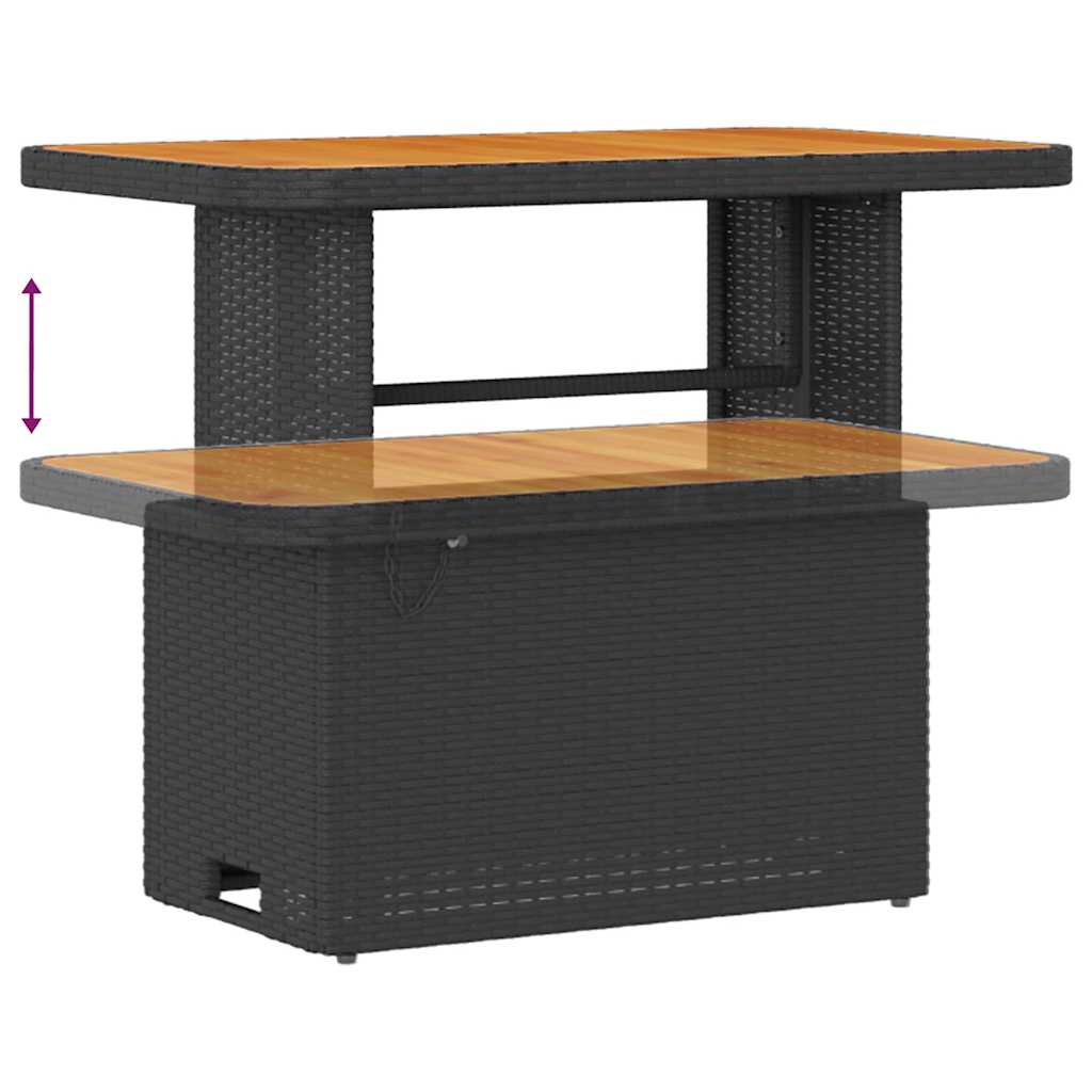 Set Divano da Giardino 9 pcs Nero e Crema 90 x 55 x 71 cm