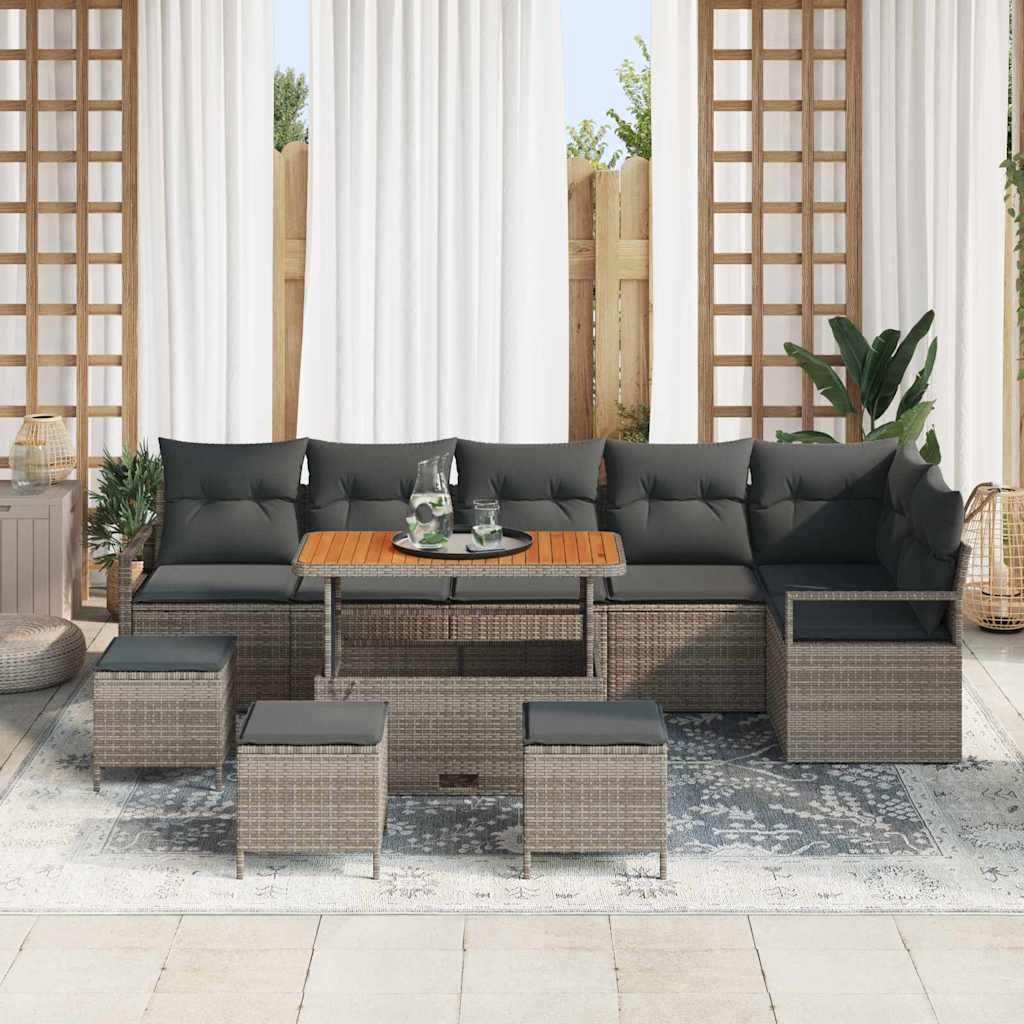 Set Divano da Giardino 10 pcs Grigio 110 x 55 x 71 cm