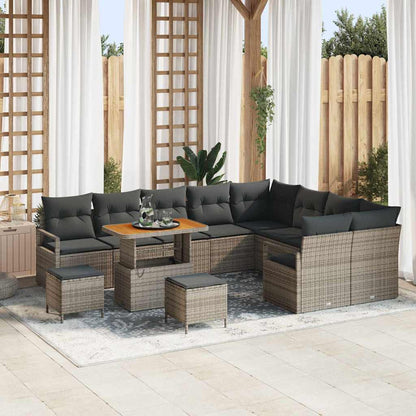 Set Divano da Giardino 12 pcs Grigio 90 x 55 x 71 cm