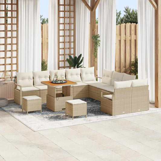 Set Divano da Giardino 13 pcs Beige e Crema 80 x 80 x 71 cm