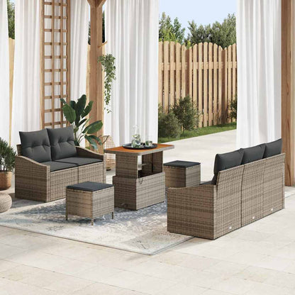Set Divano da Giardino con cuscino 8 pcs Grigio | homemem39