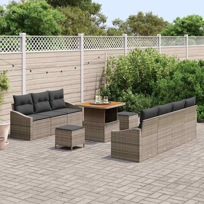 Set Divano da Giardino con cuscino 10 pcs Grigio | homemem39