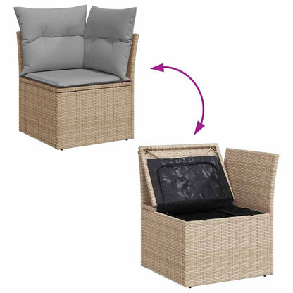 Set Divano da Giardino con cuscino 11 pcs Beige e Grigio Chiaro