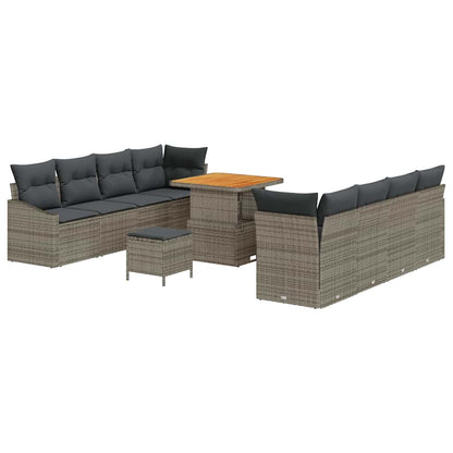 Set Divano da Giardino con cuscino 11 pcs Grigio