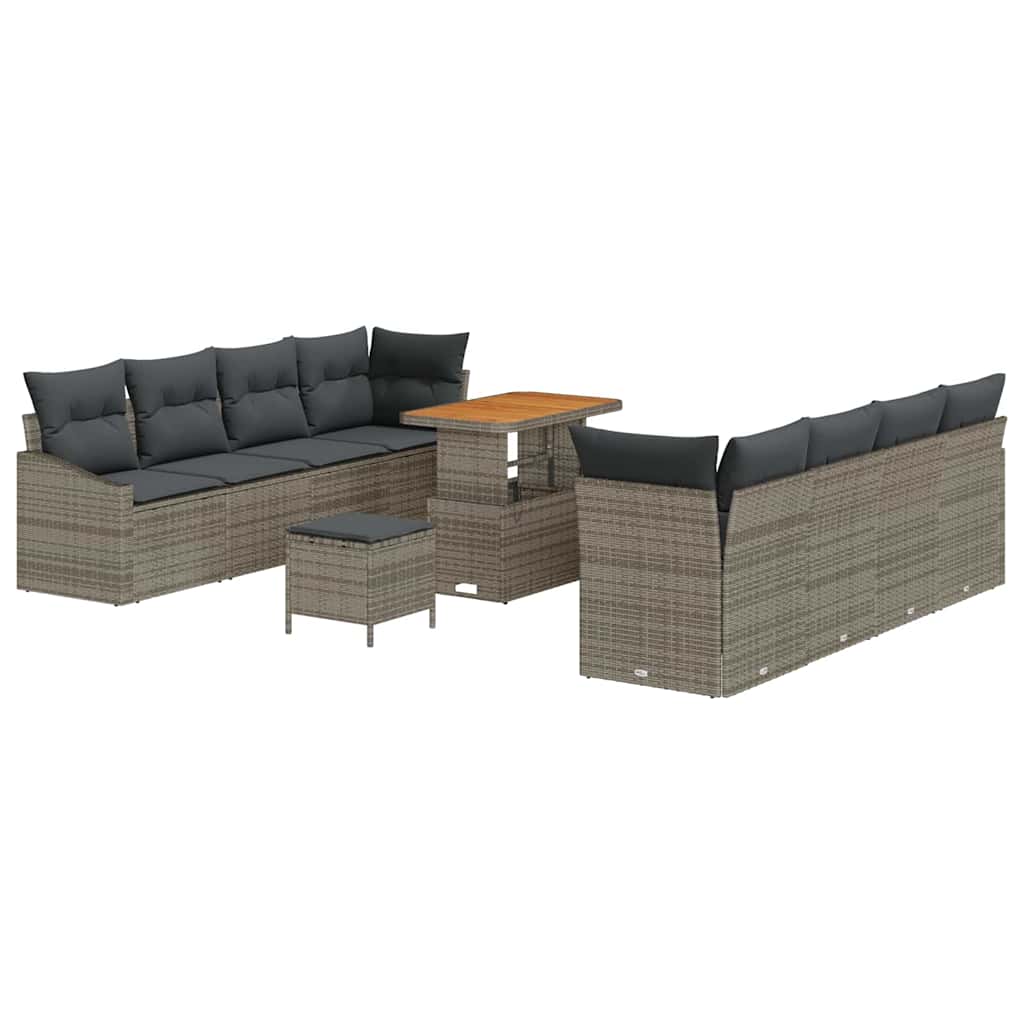 Set Divano da Giardino con cuscino 11 pcs Grigio | homemem39