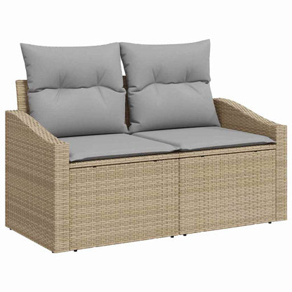 Set Divano da Giardino 9 pz 7-Numero di posti Beige Poly Rattan | homemem39