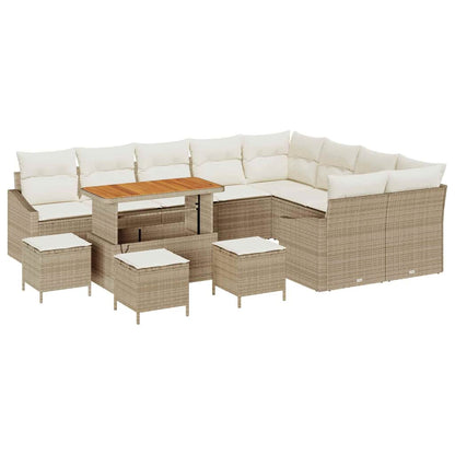 Set Divano da Giardino 13 pcs Beige e Crema 110 x 55 x 71 cm
