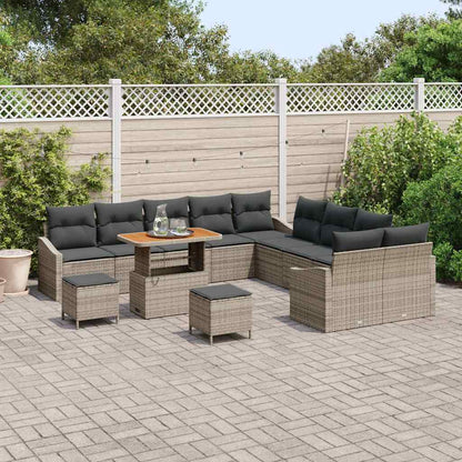Set Divano da Giardino 13 pcs Grigio chiaro e grigio scuro