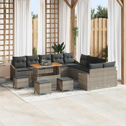 Set Divano da Giardino 13 pcs Grigio chiaro e grigio scuro