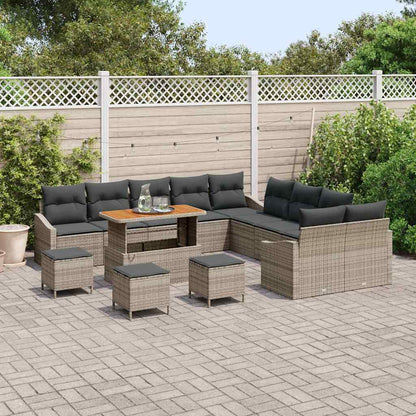 Set Divano da Giardino 13 pcs Grigio chiaro e grigio scuro