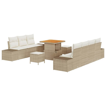 Set Divano da Giardino 10 pcs Beige e Crema 80 x 80 x 71 cm