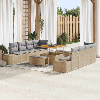 Set Divano da Giardino Beige 100 x 100 x 71 cm Poly Rattan | homemem39