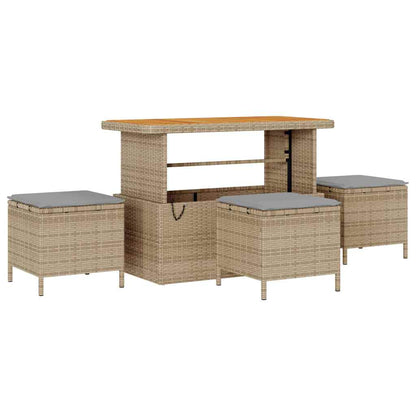 Set Divano da Giardino con cuscino 10 pcs Beige Poly Rattan | homemem39