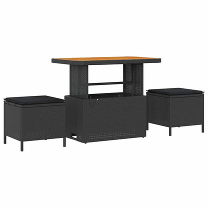 Set Divano da Giardino 12 pcs Nero e Crema 90 x 55 x 71 cm